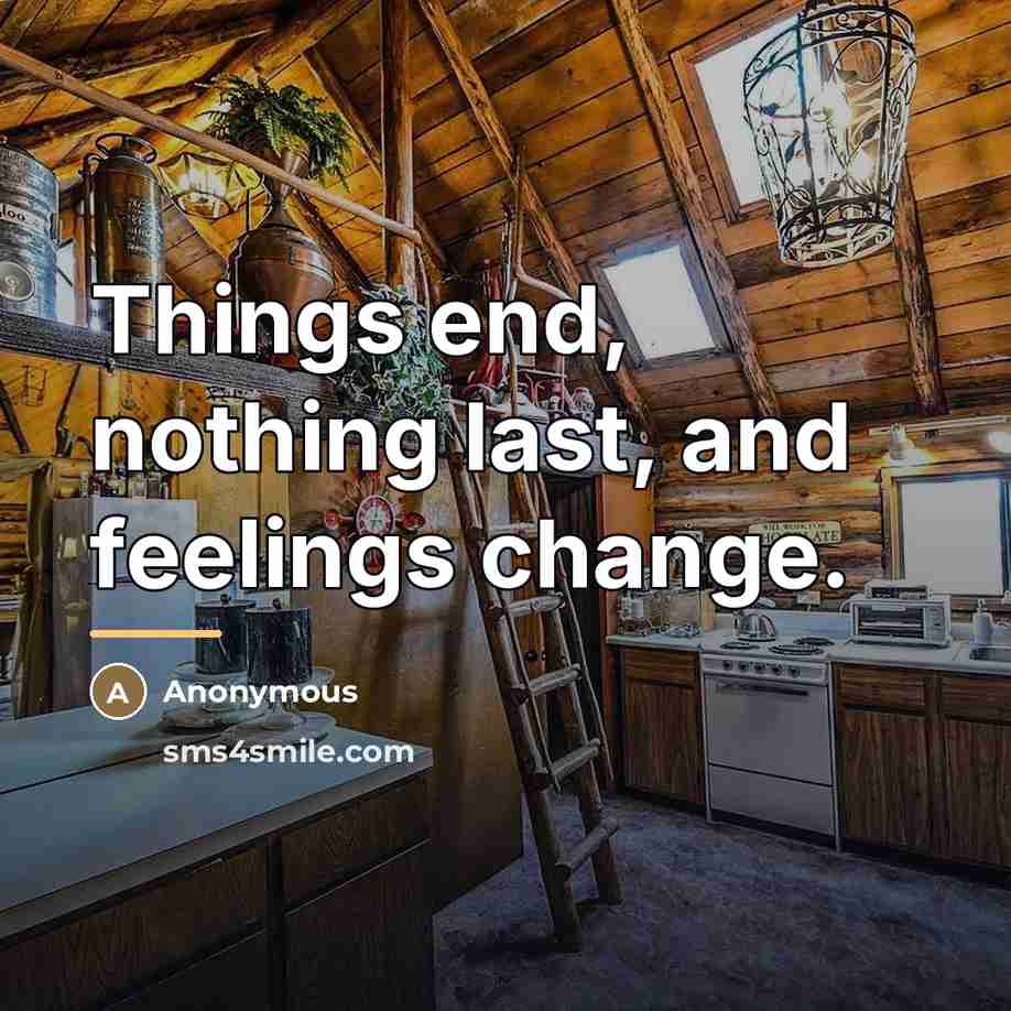 “Things end, nothing last, and feelings change.…” quote by Anonymous