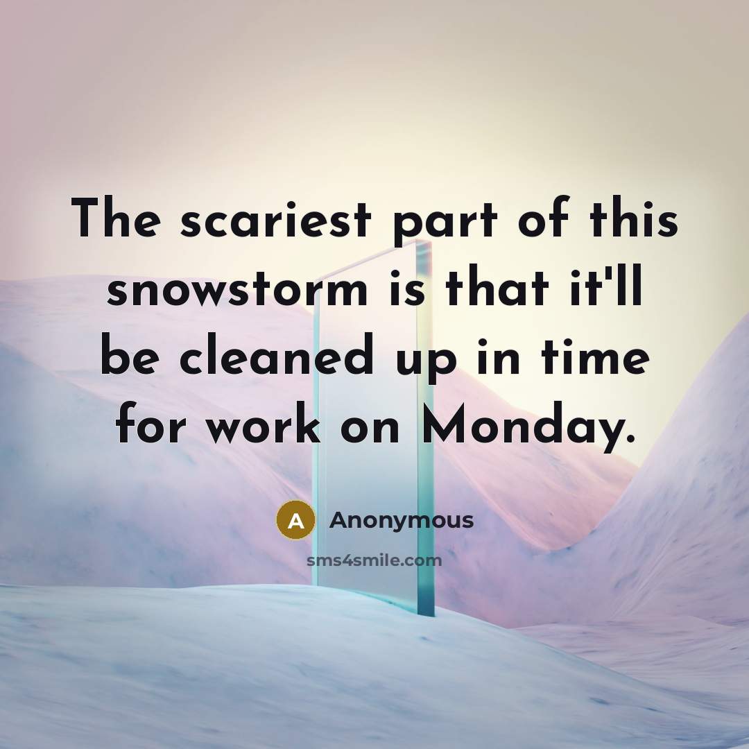 “The scariest part of this snowstorm is that it'll be…” quote by Anonymous
