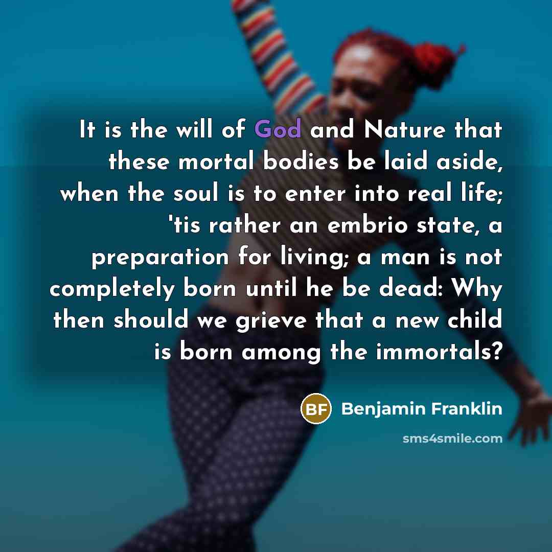 “It is the will of God and Nature that these…” quote by Benjamin Franklin