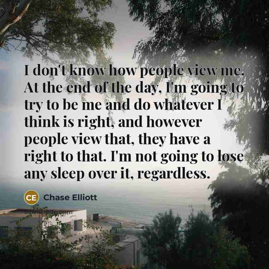 “I don't know how people view me. At the end…” quote by Chase Elliott