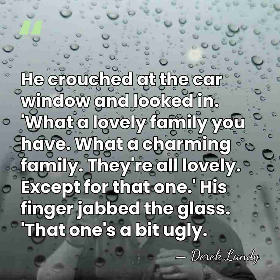He crouched at the car window and looked in. 'What a lovely&hellip; - Derek Landy
