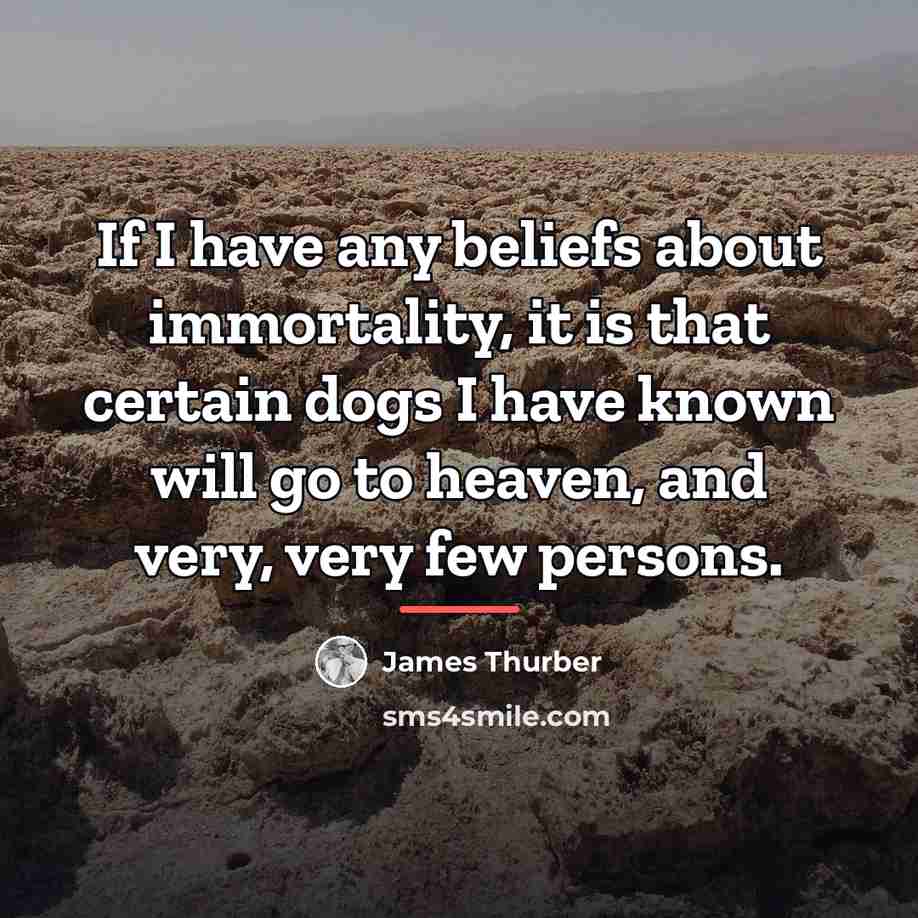 “If I have any beliefs about immortality, it is that…” quote by James Thurber