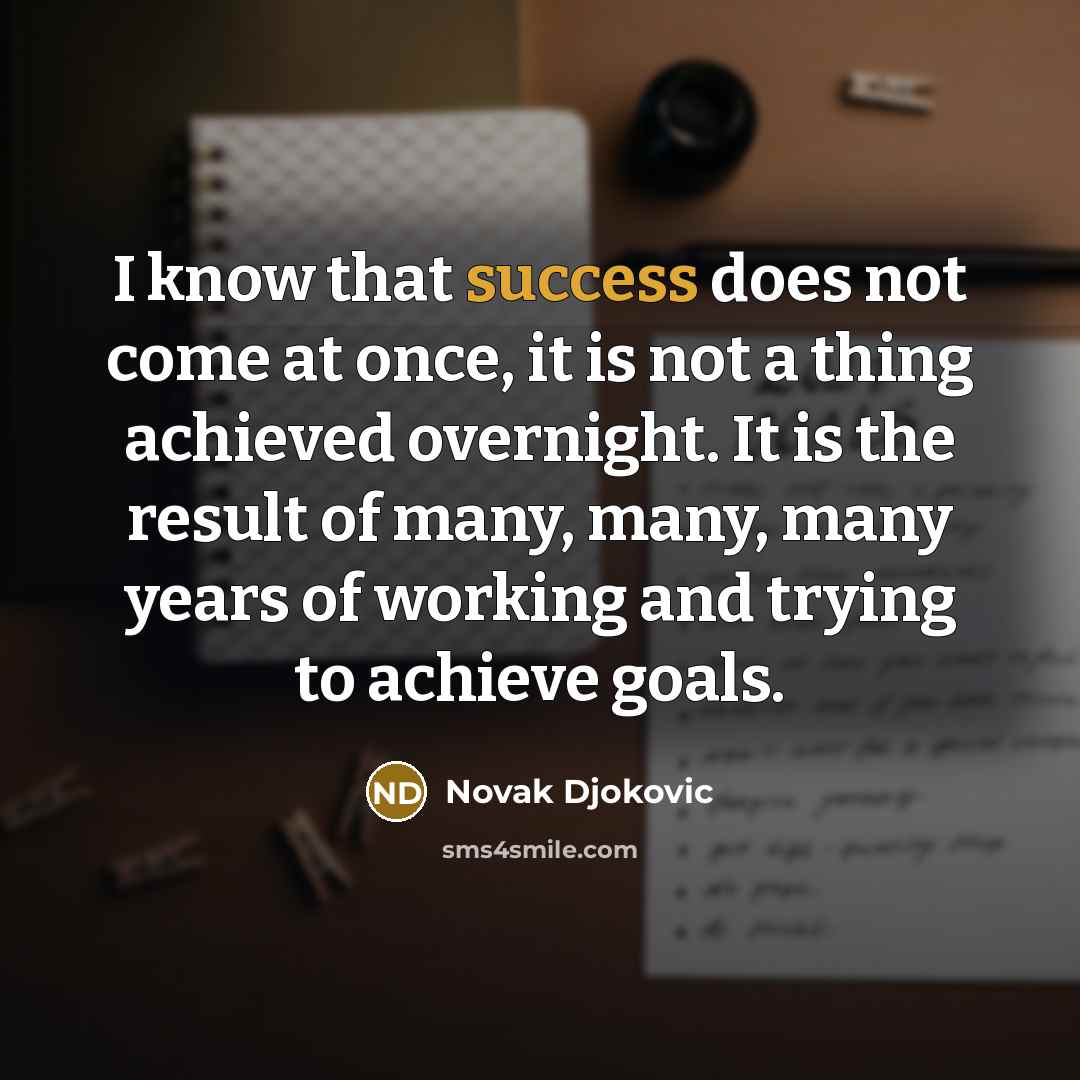 “I know that success does not come at once, it…” quote by Novak Djokovic