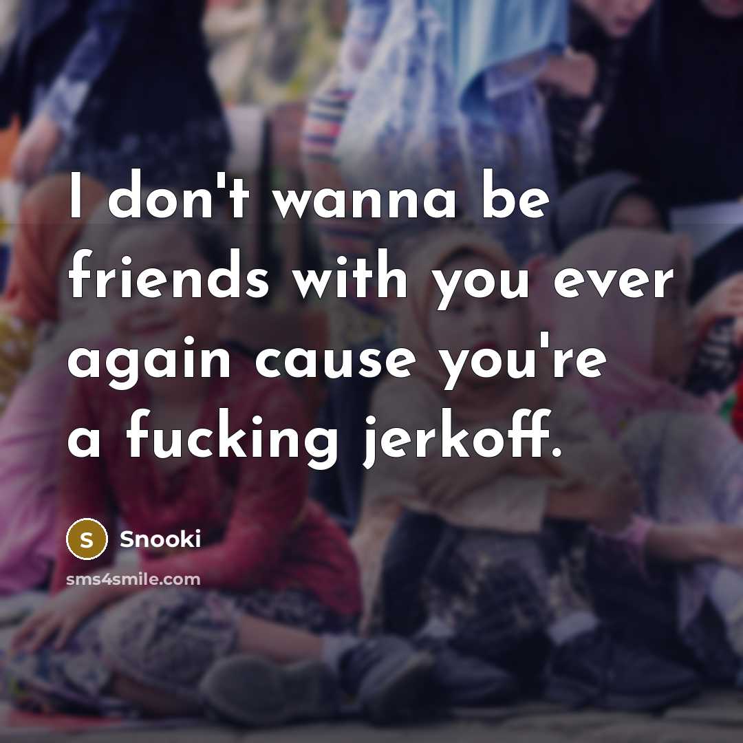 “I don't wanna be friends with you ever again cause…” quote by Snooki