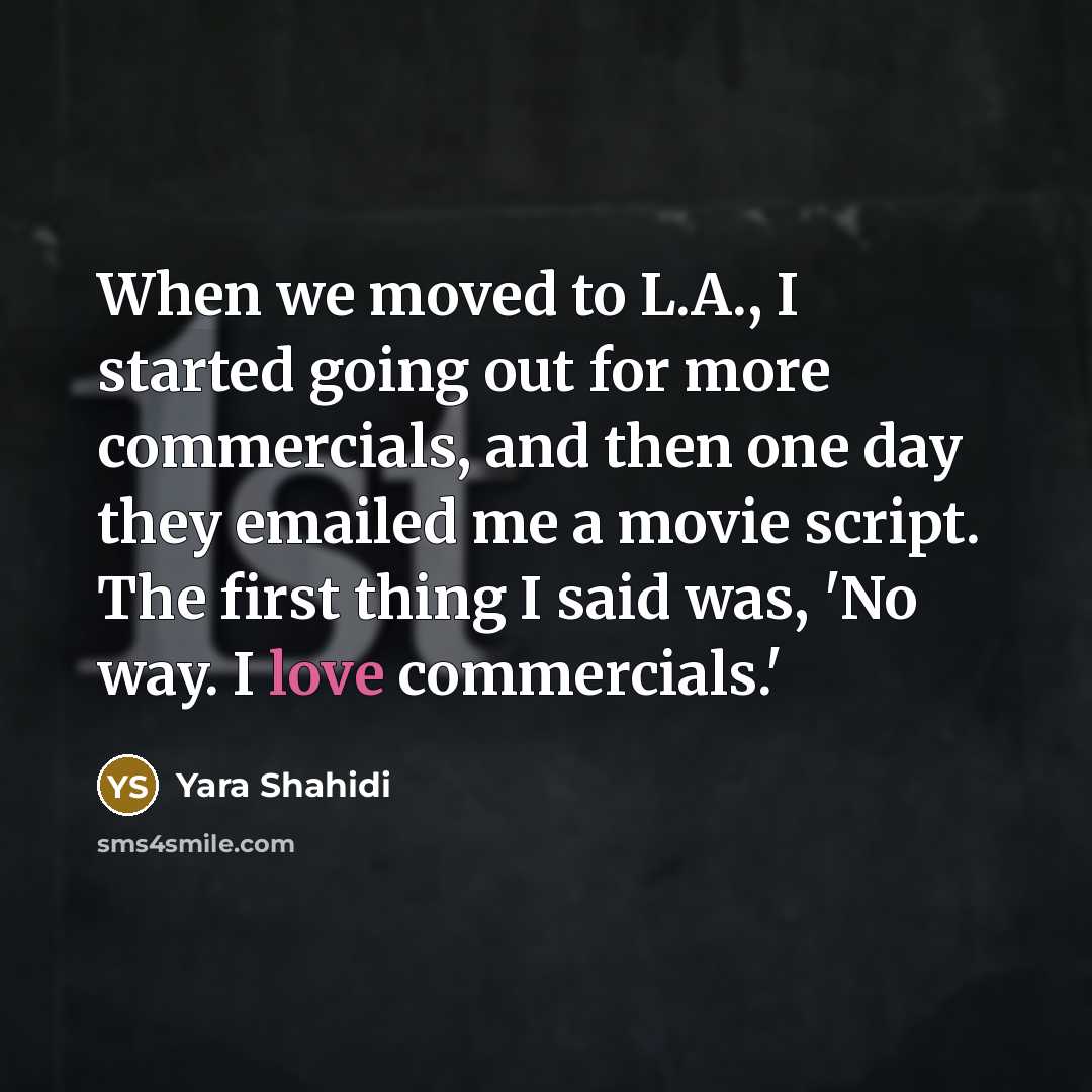 “When we moved to L.A., I started going out for…” quote by Yara Shahidi