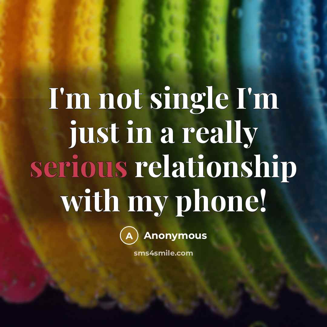“I'm not single I'm just in a really serious relationship…” quote by Anonymous