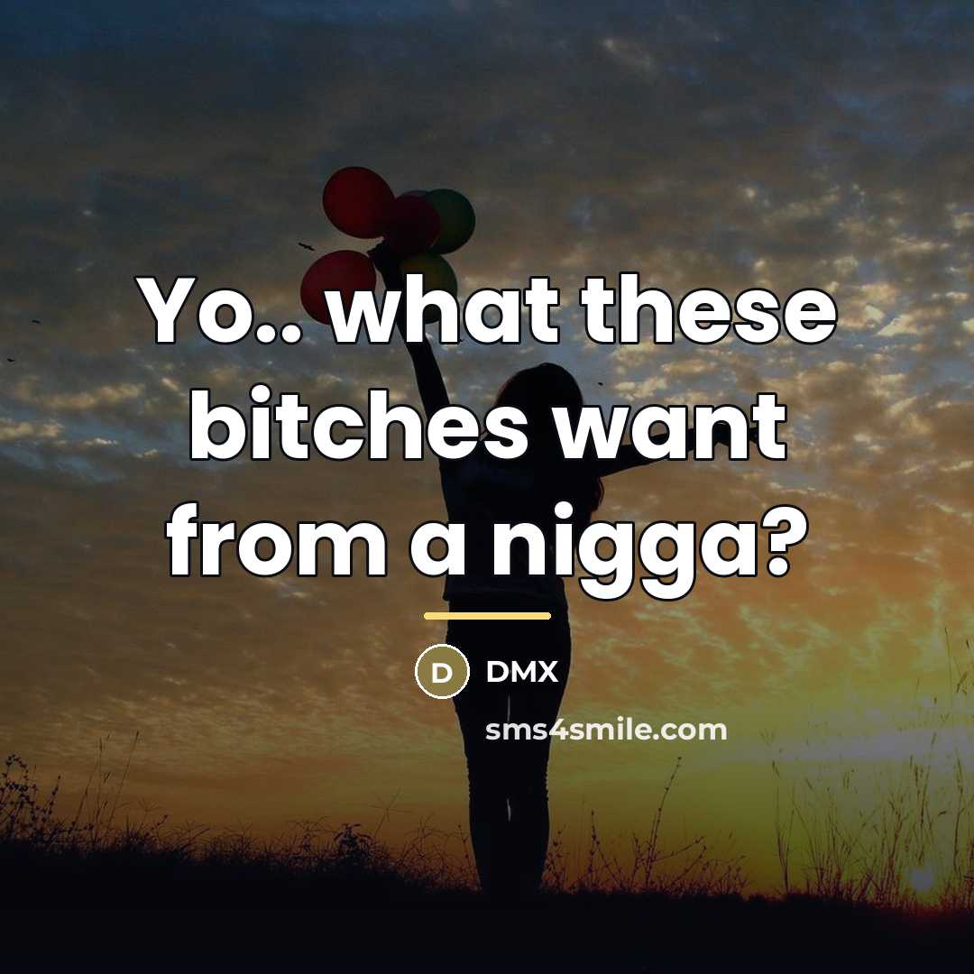 “Yo.. what these bitches want from a nigga?…” quote by Dmx