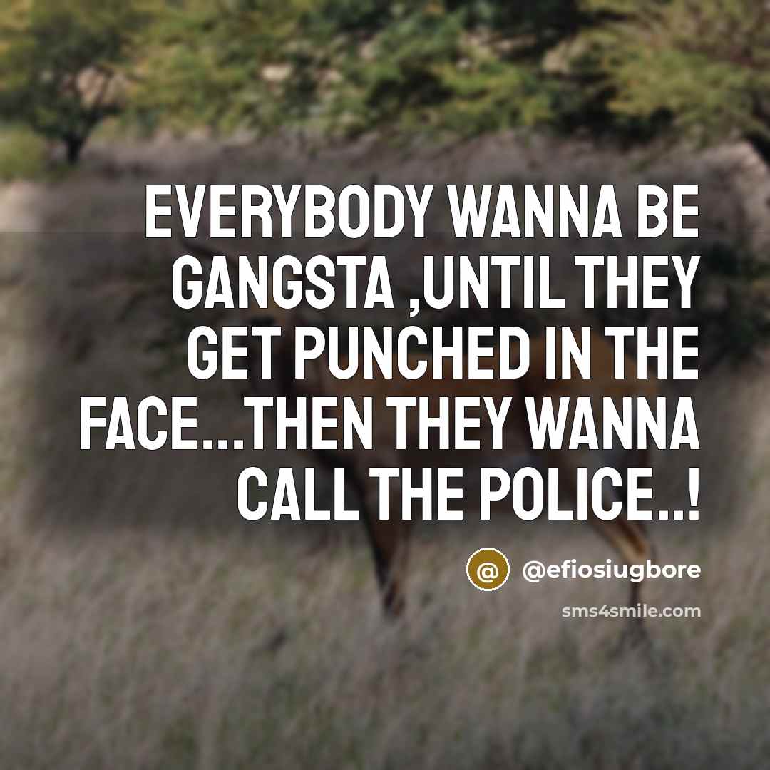 “Everybody wanna be gangsta ,until they get punched in the…” quote by @efiosiugbore