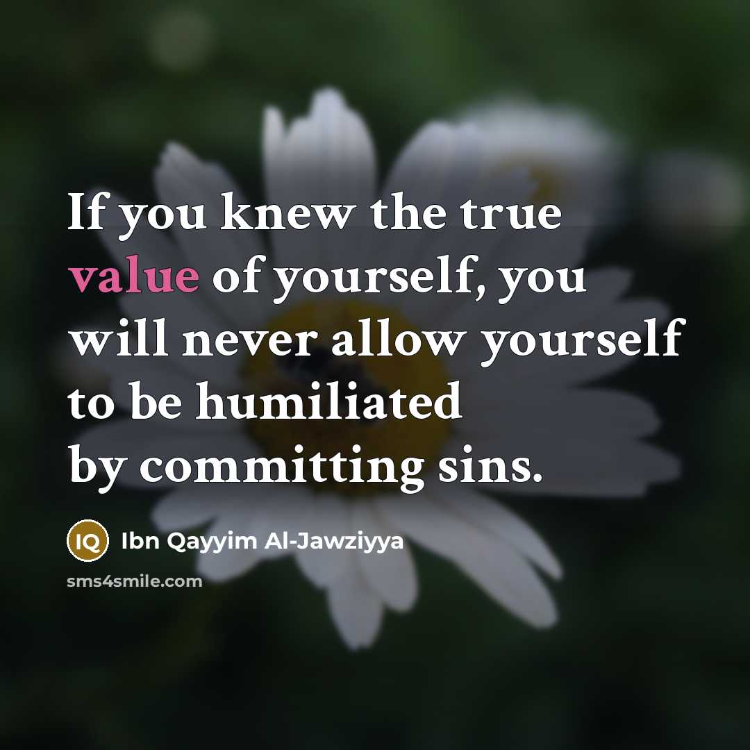 “If you knew the true value of yourself, you will…” quote by Ibn Qayyim Al-Jawziyya