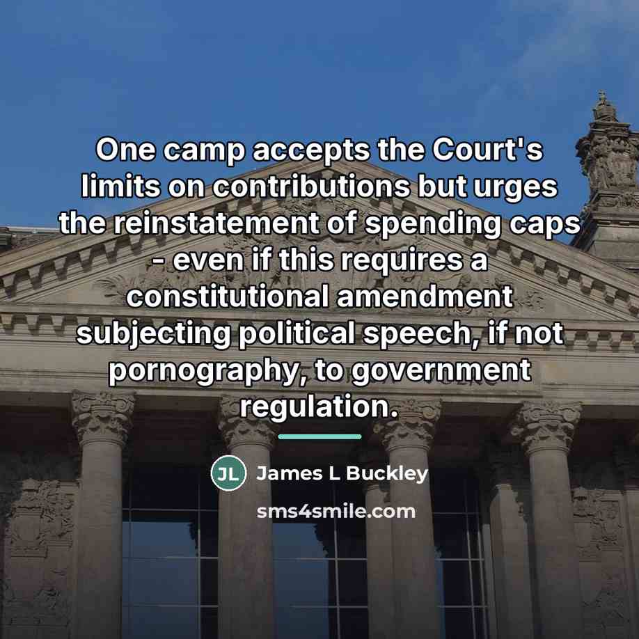 “One camp accepts the Court's limits on contributions but urges…” quote by Anonymous