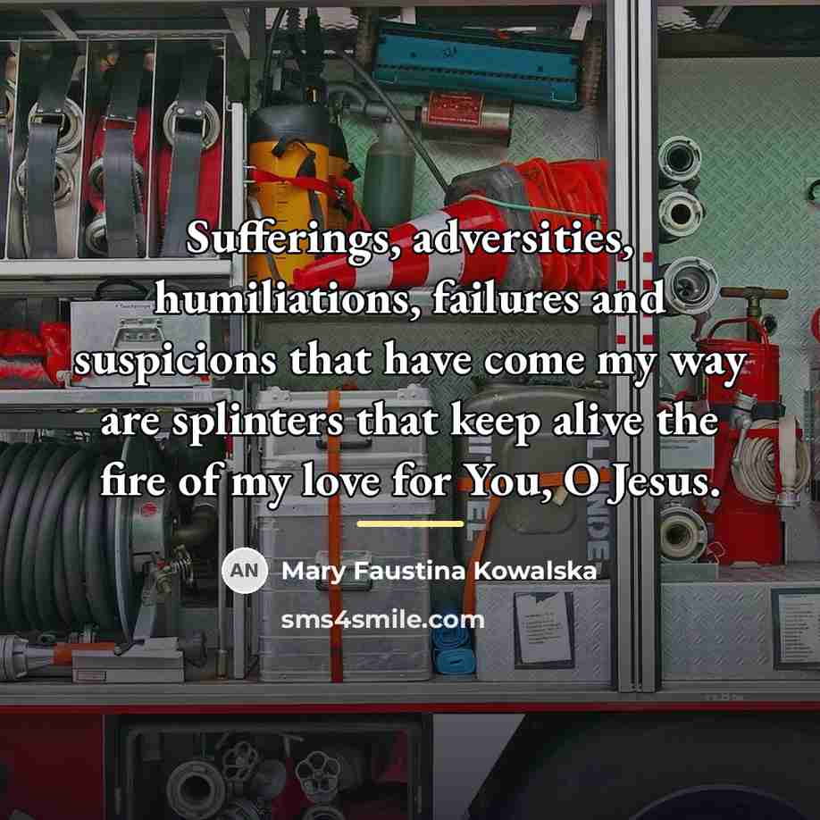 “Sufferings, adversities, humiliations, failures and suspicions that have come my…” quote by Mary Faustina Kowalska