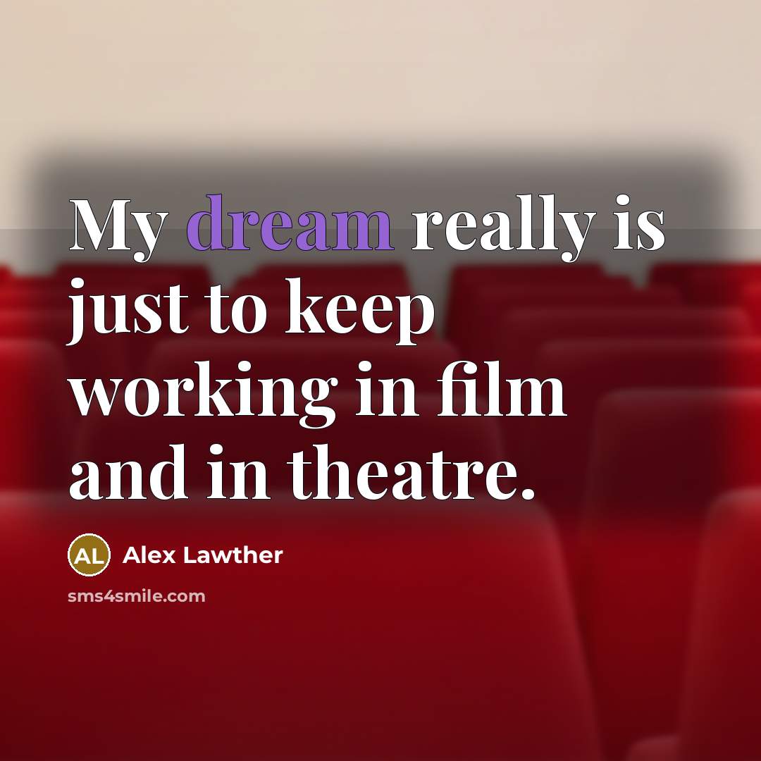 “My dream really is just to keep working in film…” quote by Alex Lawther