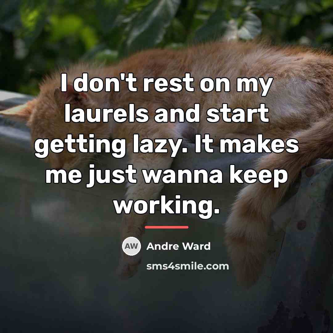 “I don't rest on my laurels and start getting lazy.…” quote by Andre Ward
