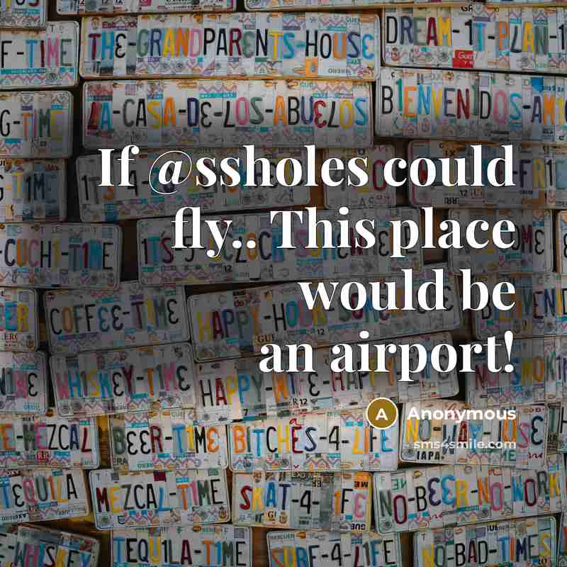 “If @ssholes could fly.. This place would be an airport!” quote by Anonymous