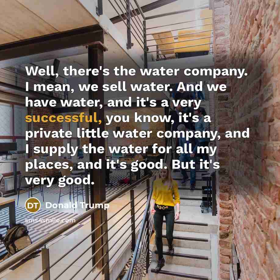 “Well, there's the water company. I mean, we sell water.…” quote by Donald Trump