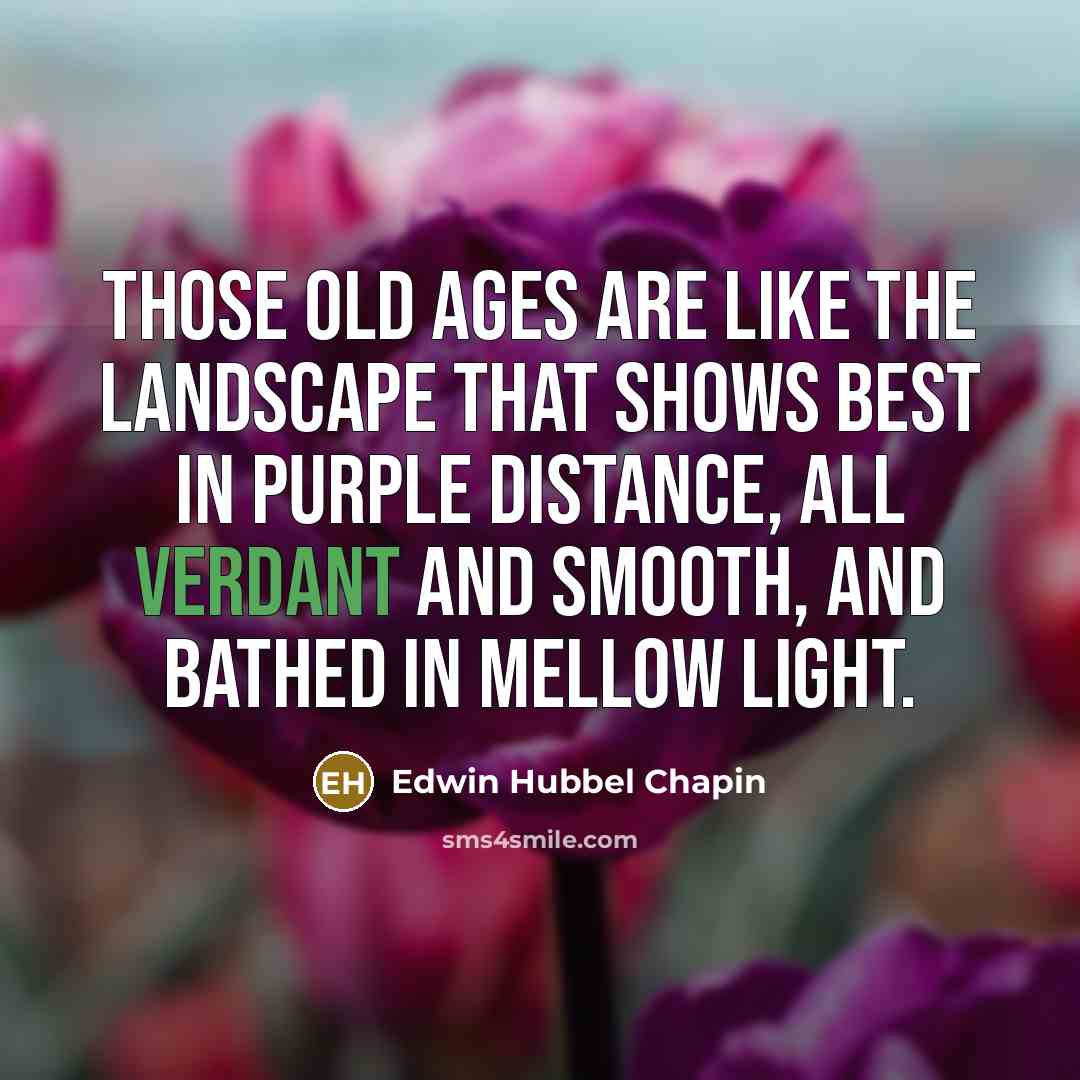 “Those old ages are like the landscape that shows best…” quote by Edwin Hubbel Chapin