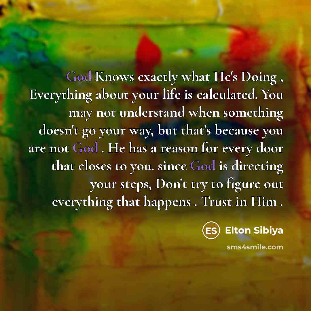 “God Knows exactly what He's Doing , Everything about your…” quote by Elton Sibiya