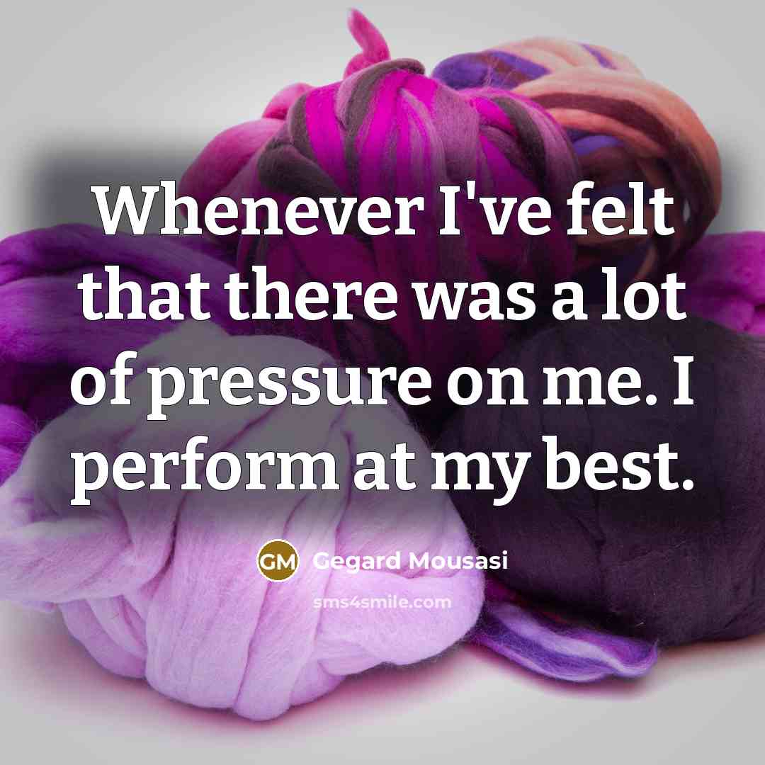 “Whenever I've felt that there was a lot of pressure…” quote by Gegard Mousasi