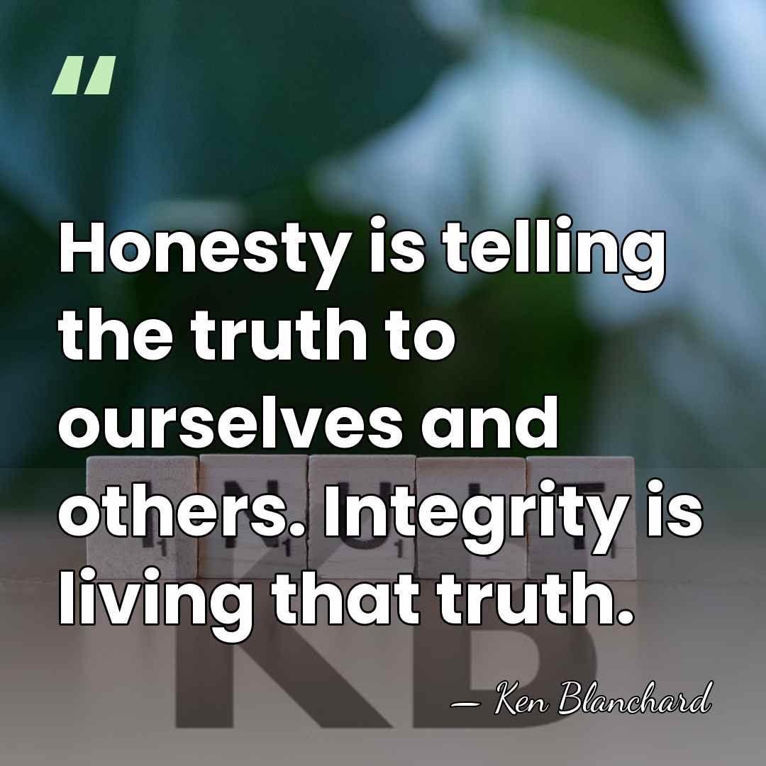 Honesty is telling the truth to ourselves and others. Integrity is living&hellip; - Ken Blanchard