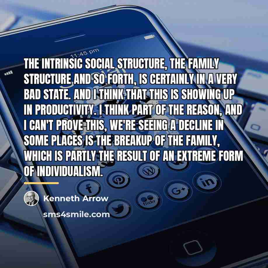 “The intrinsic social structure, the family structure and so forth,…” quote by Kenneth Arrow