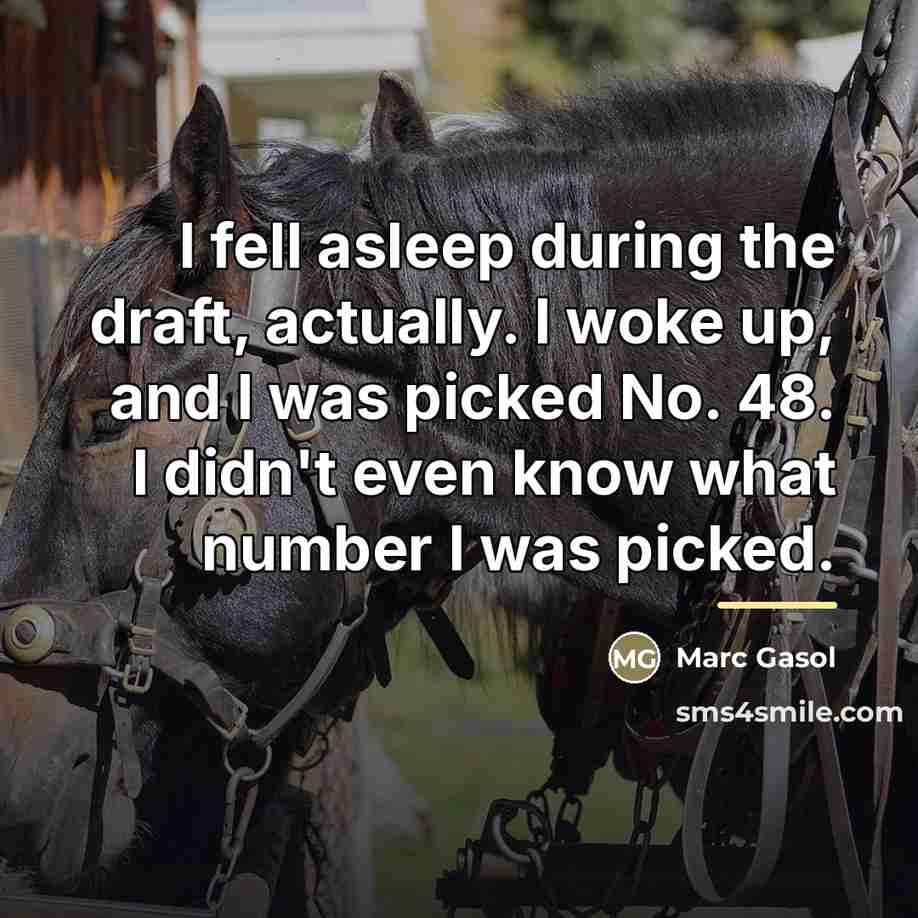 “I fell asleep during the draft, actually. I woke up,…” quote by Marc Gasol