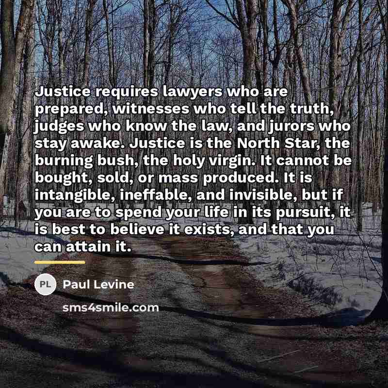 “Justice requires lawyers who are prepared, witnesses who tell the…” quote by Paul Levine