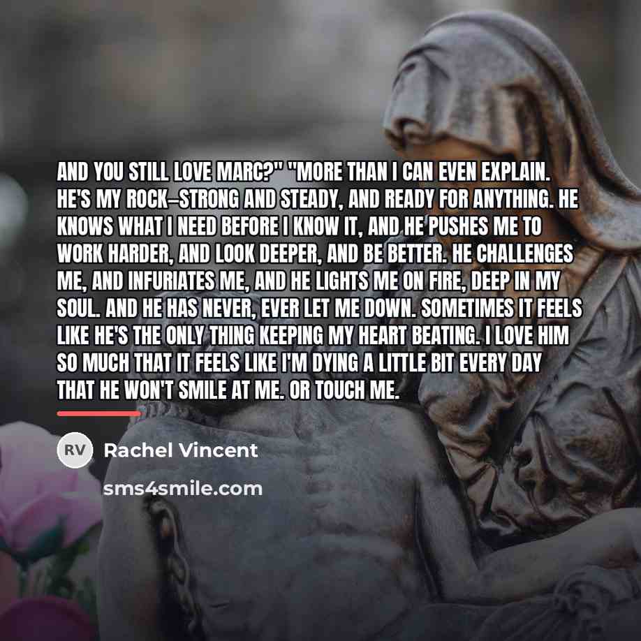 “And you still love Marc?" "More than I can even…” quote by Rachel Vincent