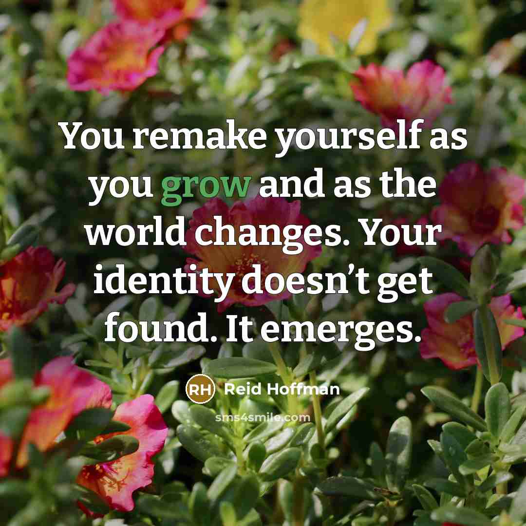 “You remake yourself as you grow and as the world…” quote by Reid Hoffman
