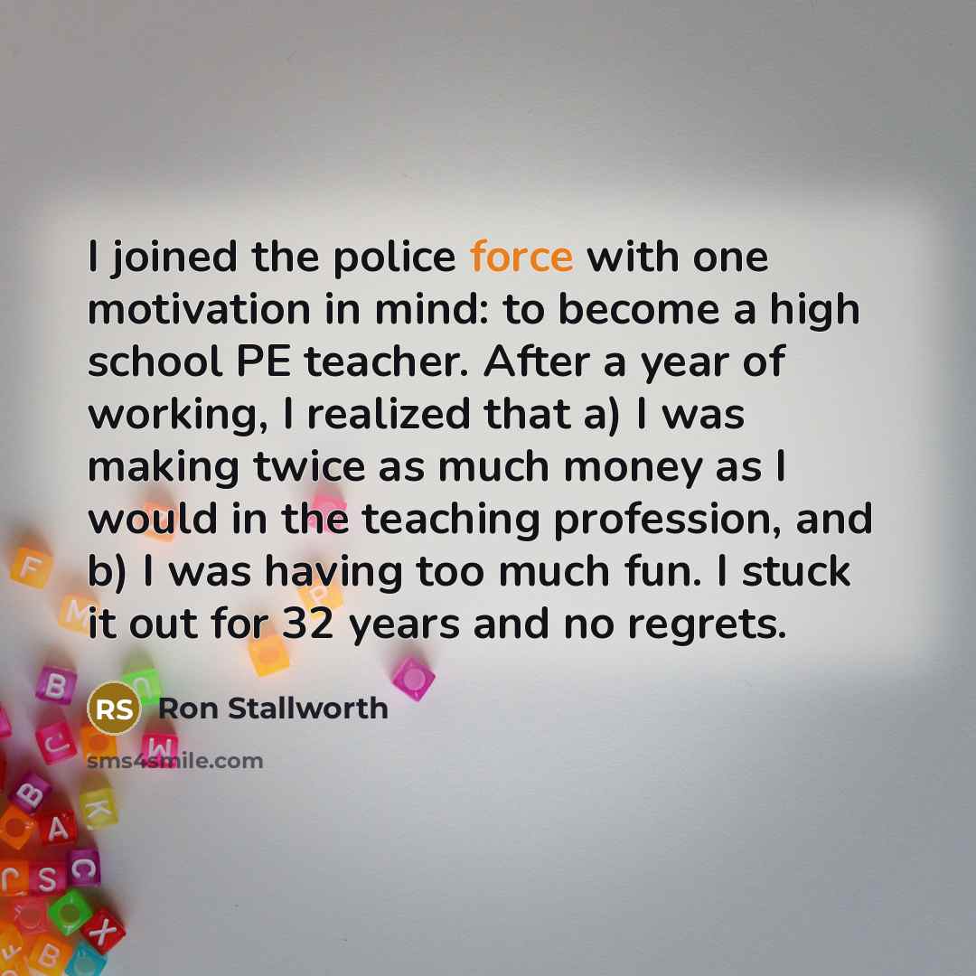 “I joined the police force with one motivation in mind:…” quote by Ron Stallworth