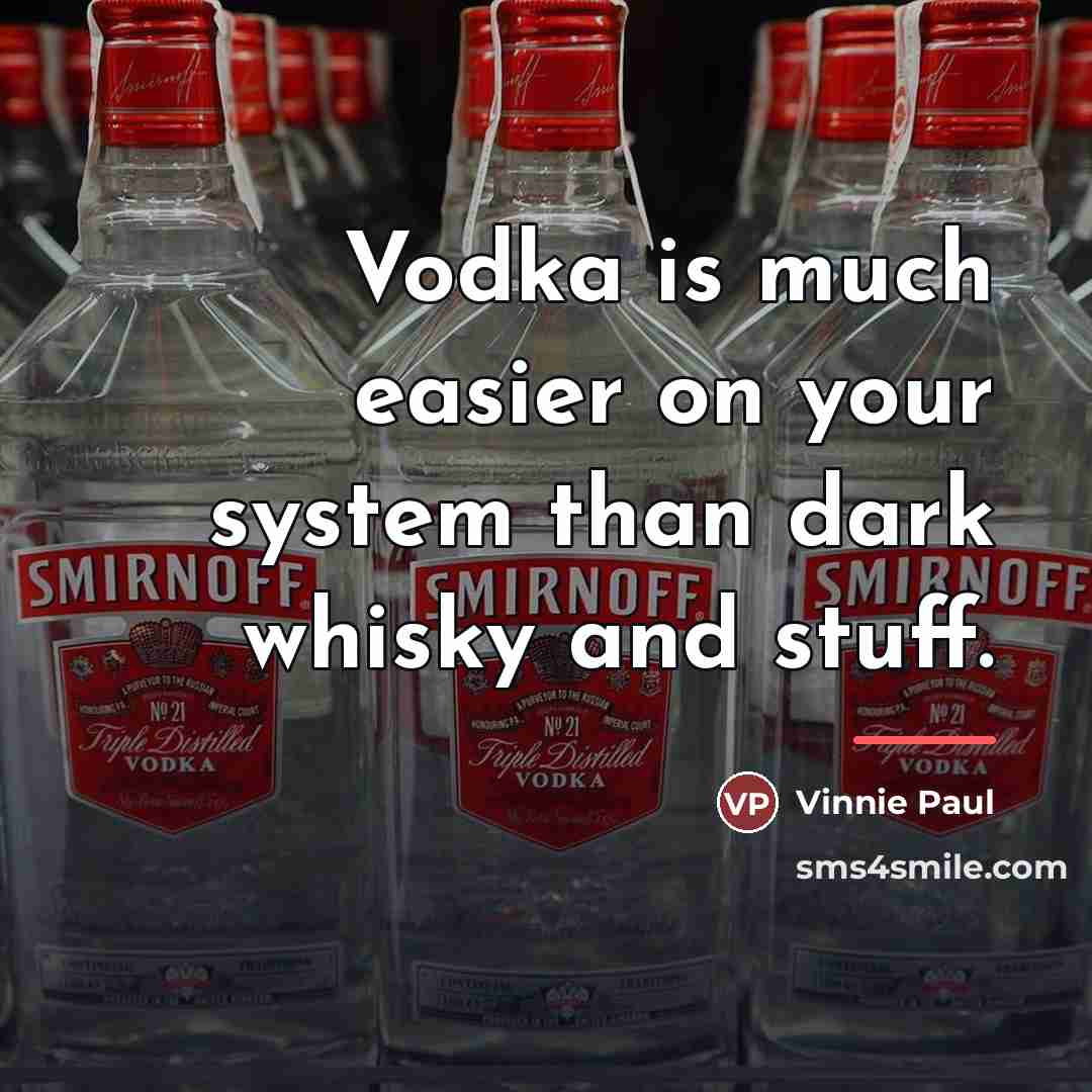 “Vodka is much easier on your system than dark whisky…” quote by Vinnie Paul