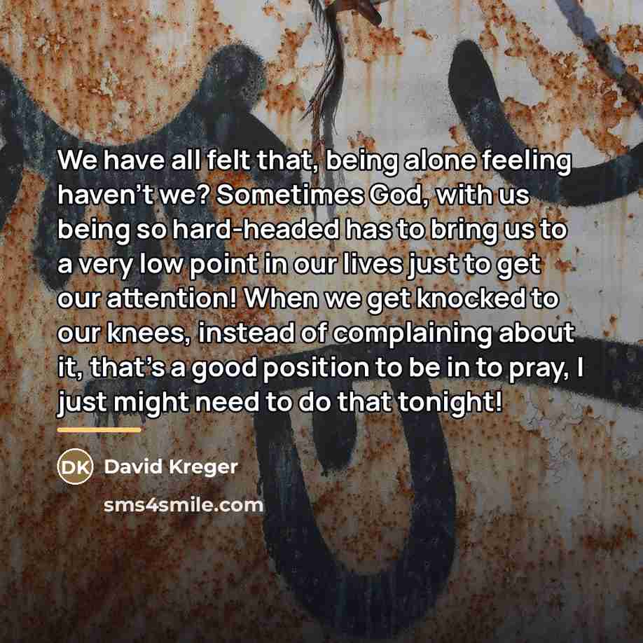 “We have all felt that, being alone feeling haven't we?…” quote by David Kreger