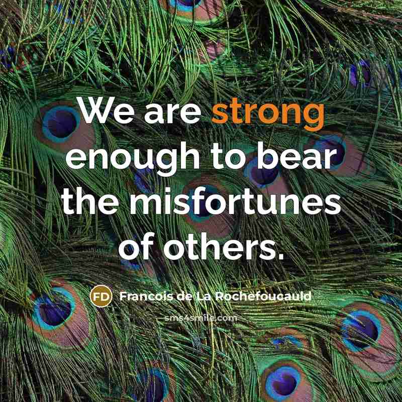 “We are strong enough to bear the misfortunes of others.…” quote by Francois de La Rochefoucauld