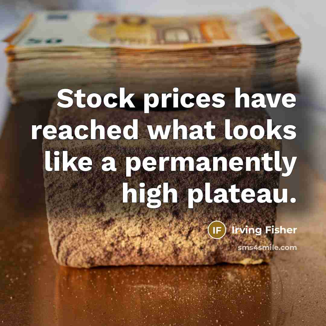 “Stock prices have reached what looks like a permanently high…” quote by Irving Fisher