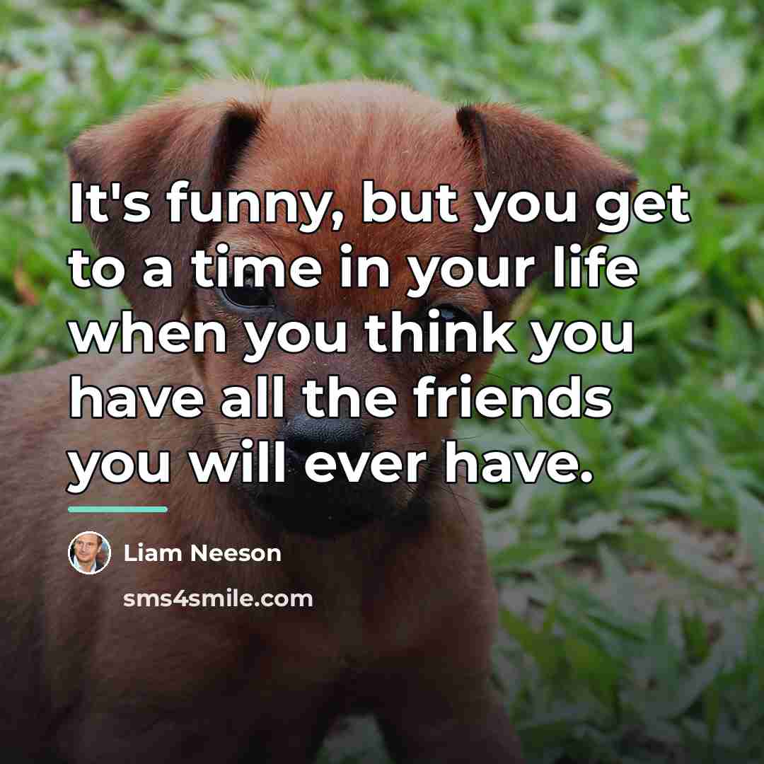 “It's funny, but you get to a time in your…” quote by Liam Neeson