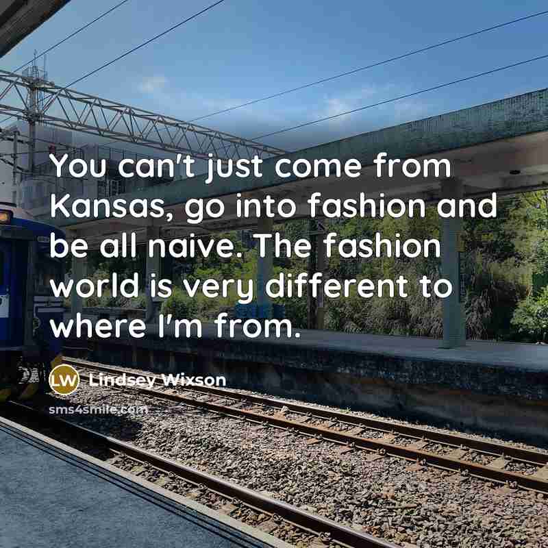 “You can't just come from Kansas, go into fashion and…” quote by Lindsey Wixson