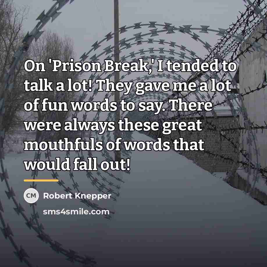 “On 'Prison Break,' I tended to talk a lot! They…” quote by Robert Knepper
