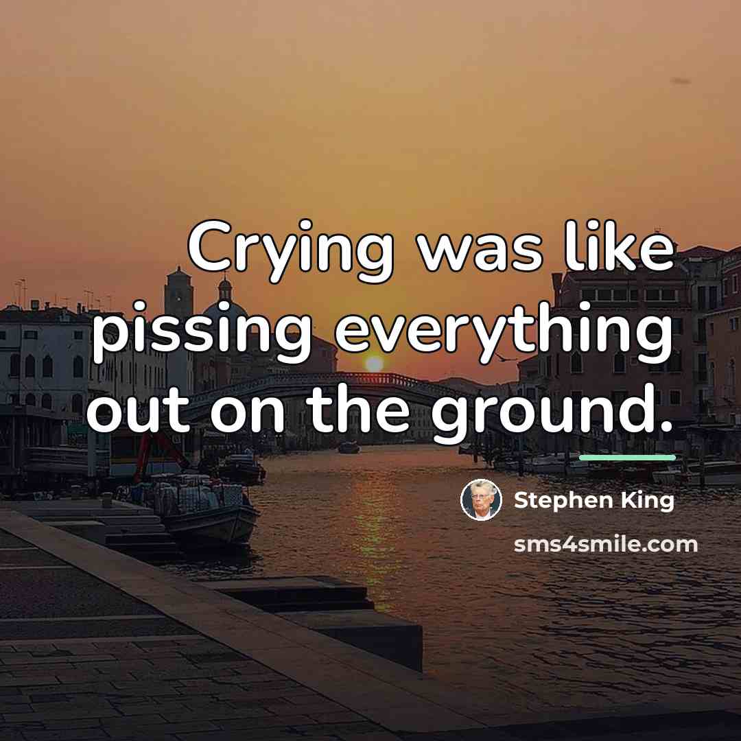 “Crying was like pissing everything out on the ground.…” quote by Stephen King