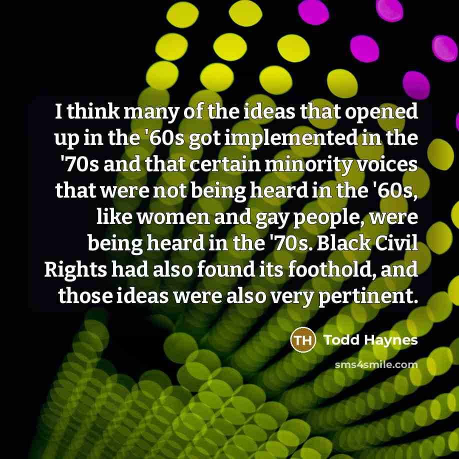 “I think many of the ideas that opened up in…” quote by Todd Haynes