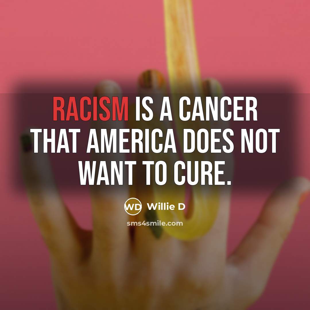 “Racism is a cancer that America does not want to…” quote by Willie D