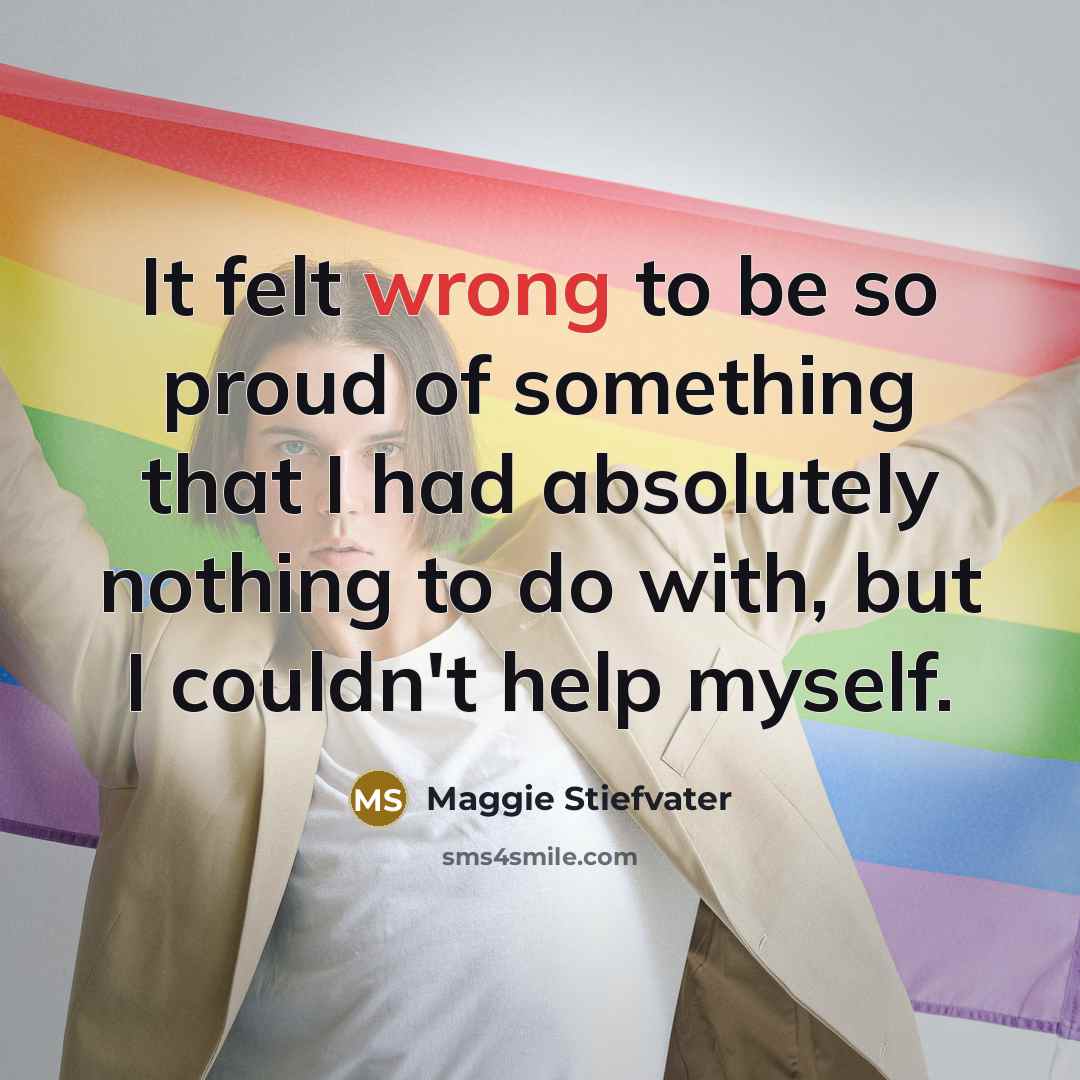 “It felt wrong to be so proud of something that…” quote by Maggie Stiefvater