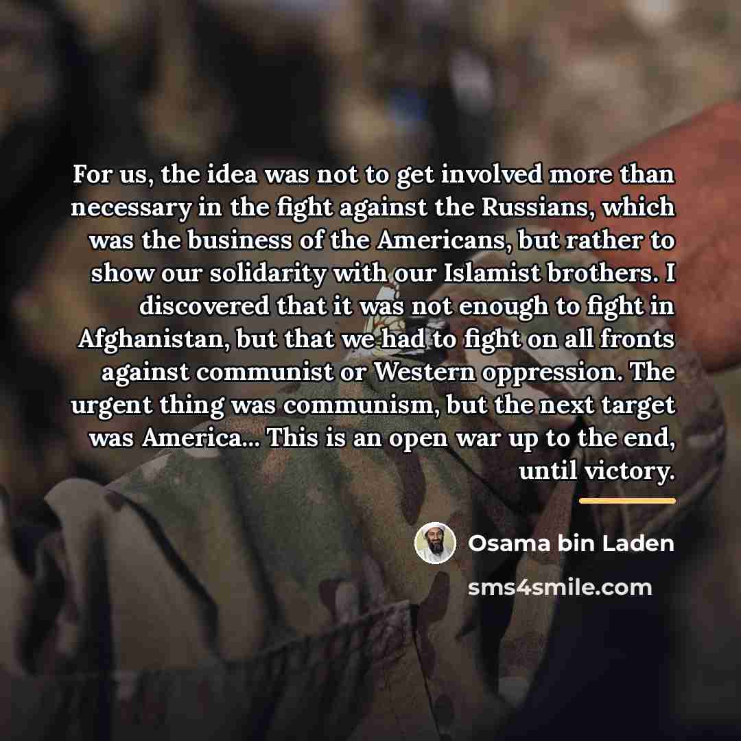 “For us, the idea was not to get involved more…” quote by Osama bin Laden