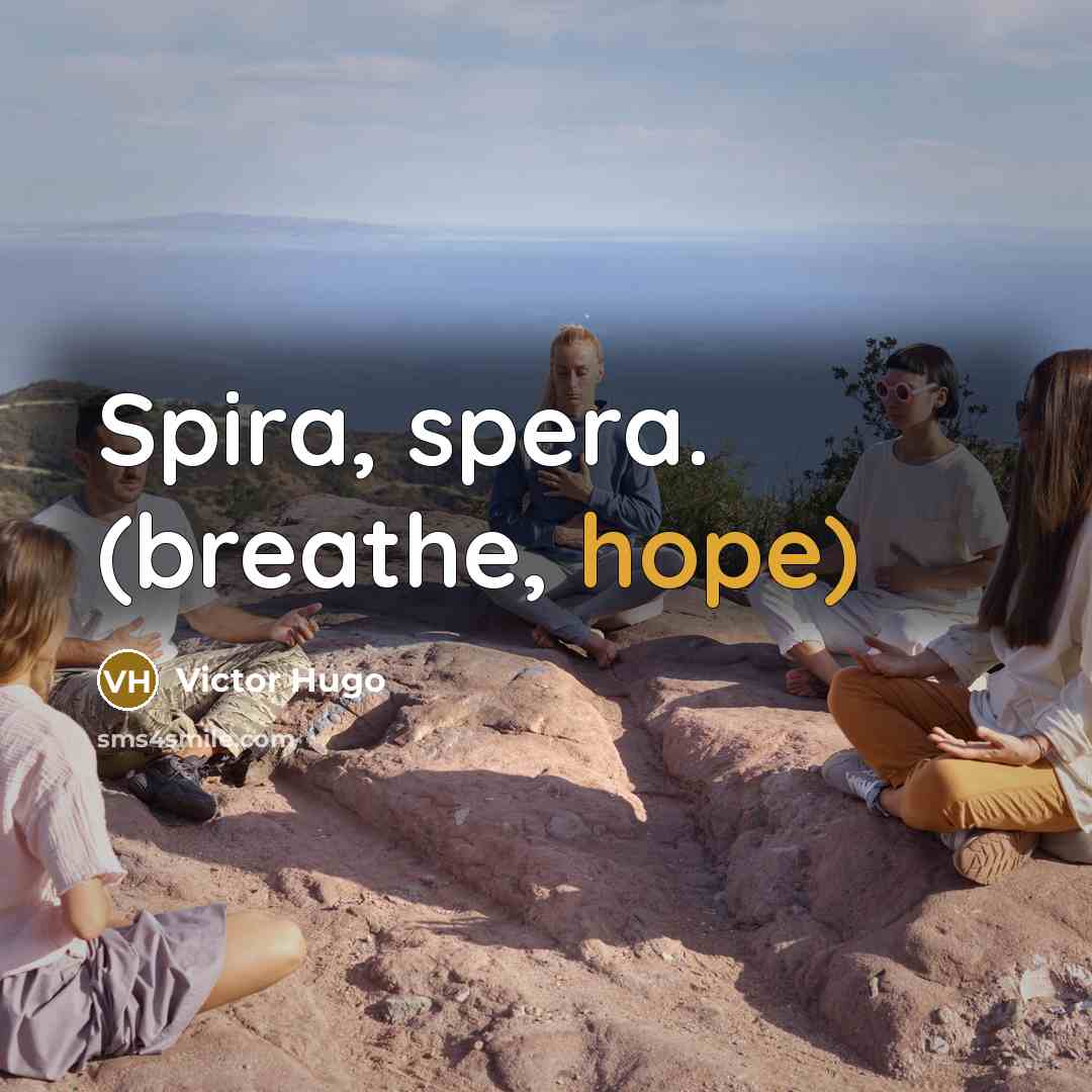 “Spira, spera. (breathe, hope)…” quote by Victor Hugo