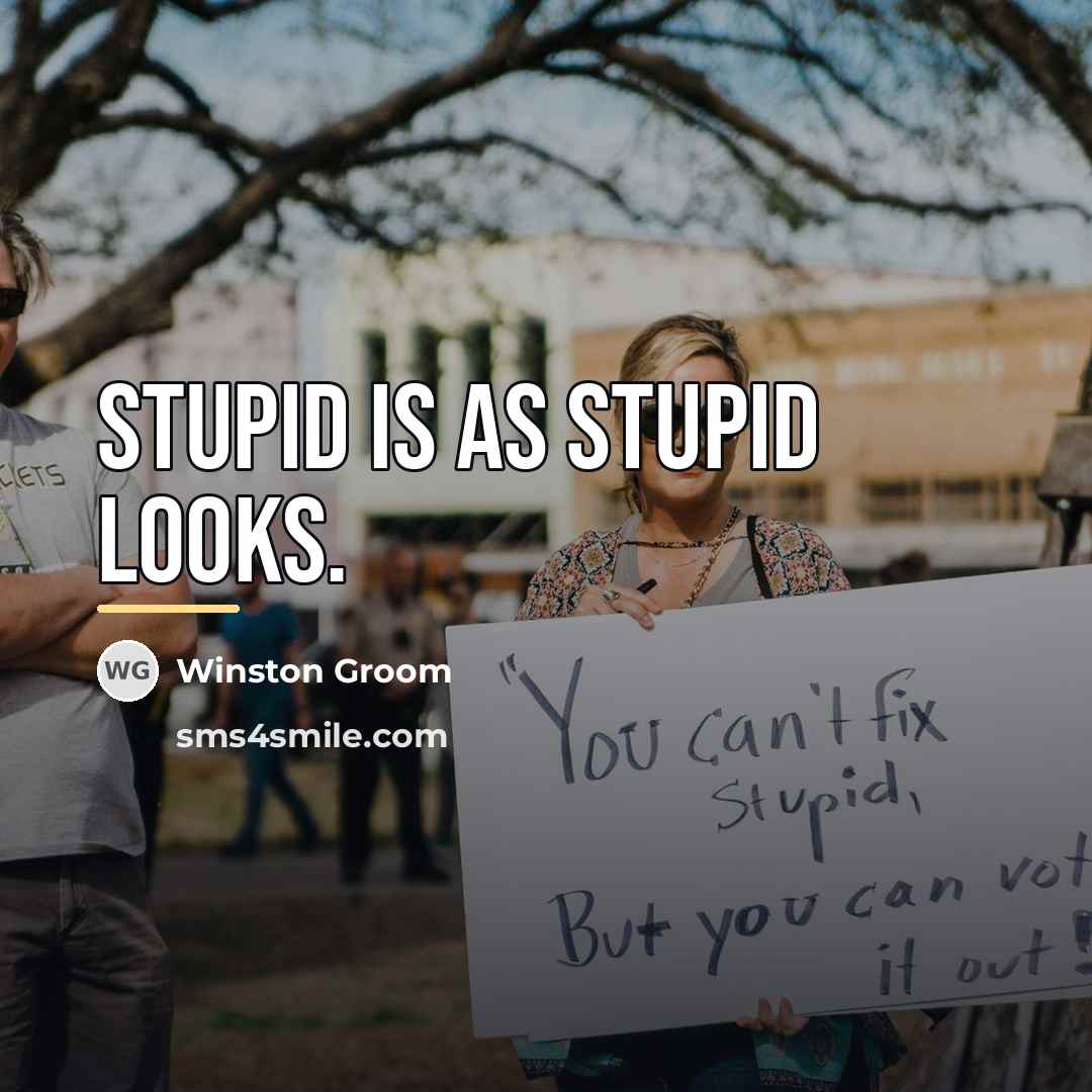 “Stupid is as stupid looks.…” quote by Winston Groom