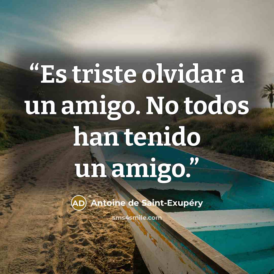 “Es triste olvidar a un amigo. No todos han tenido un amigo.” quote by Antoine de Saint-Exupéry