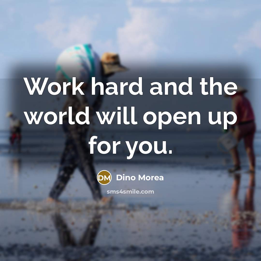 “Work hard and the world will open up for you.…” quote by Dino Morea