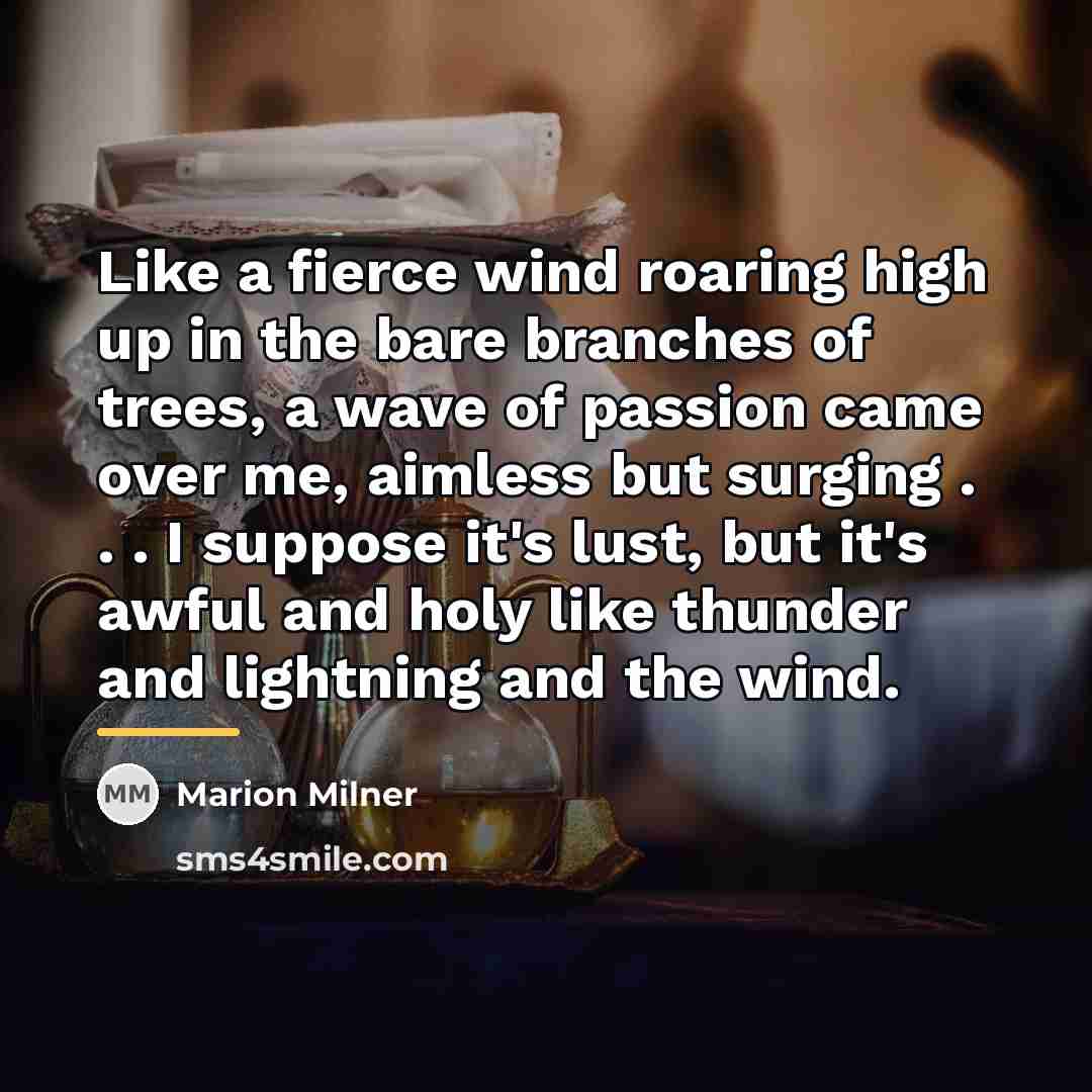 “Like a fierce wind roaring high up in the bare…” quote by Marion Milner