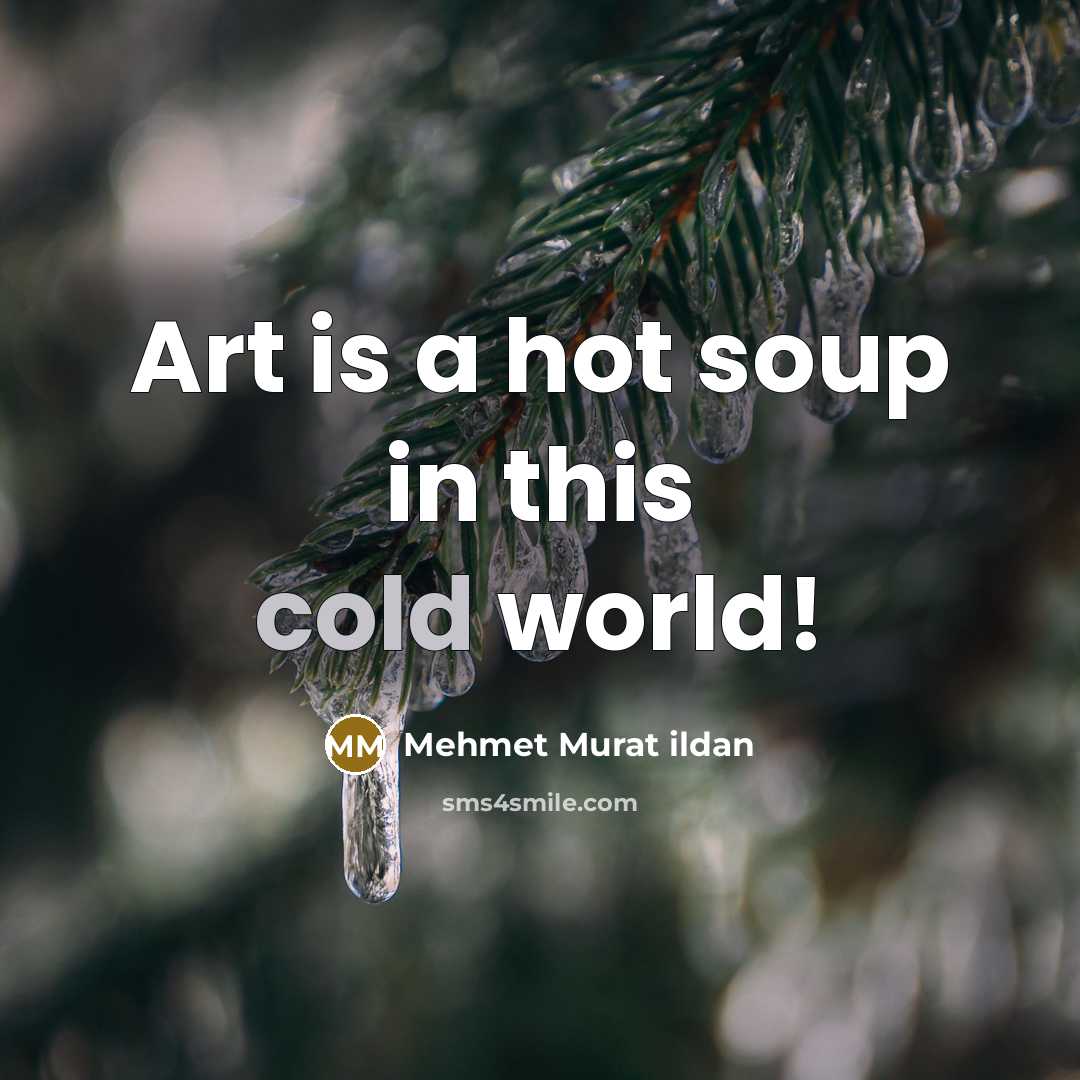 “Art is a hot soup in this cold world!…” quote by Mehmet Murat Ildan