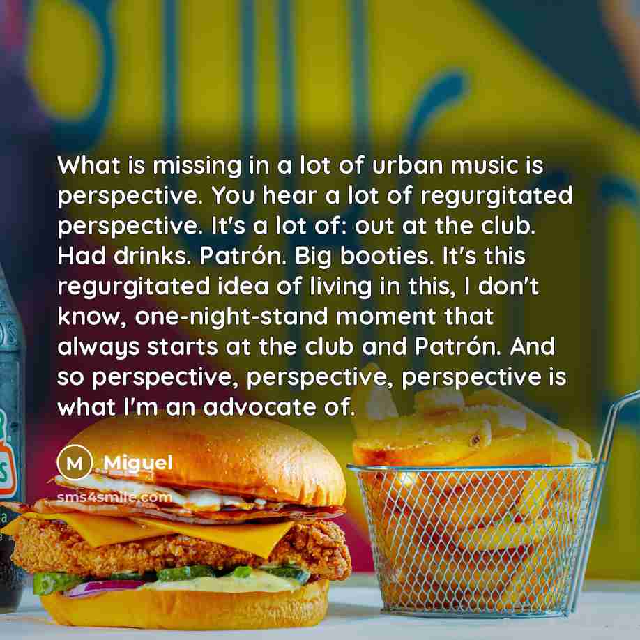 “What is missing in a lot of urban music is…” quote by Miguel