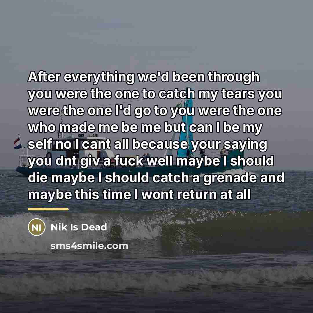 “After everything we'd been through you were the one to…” quote by Nik Is Dead