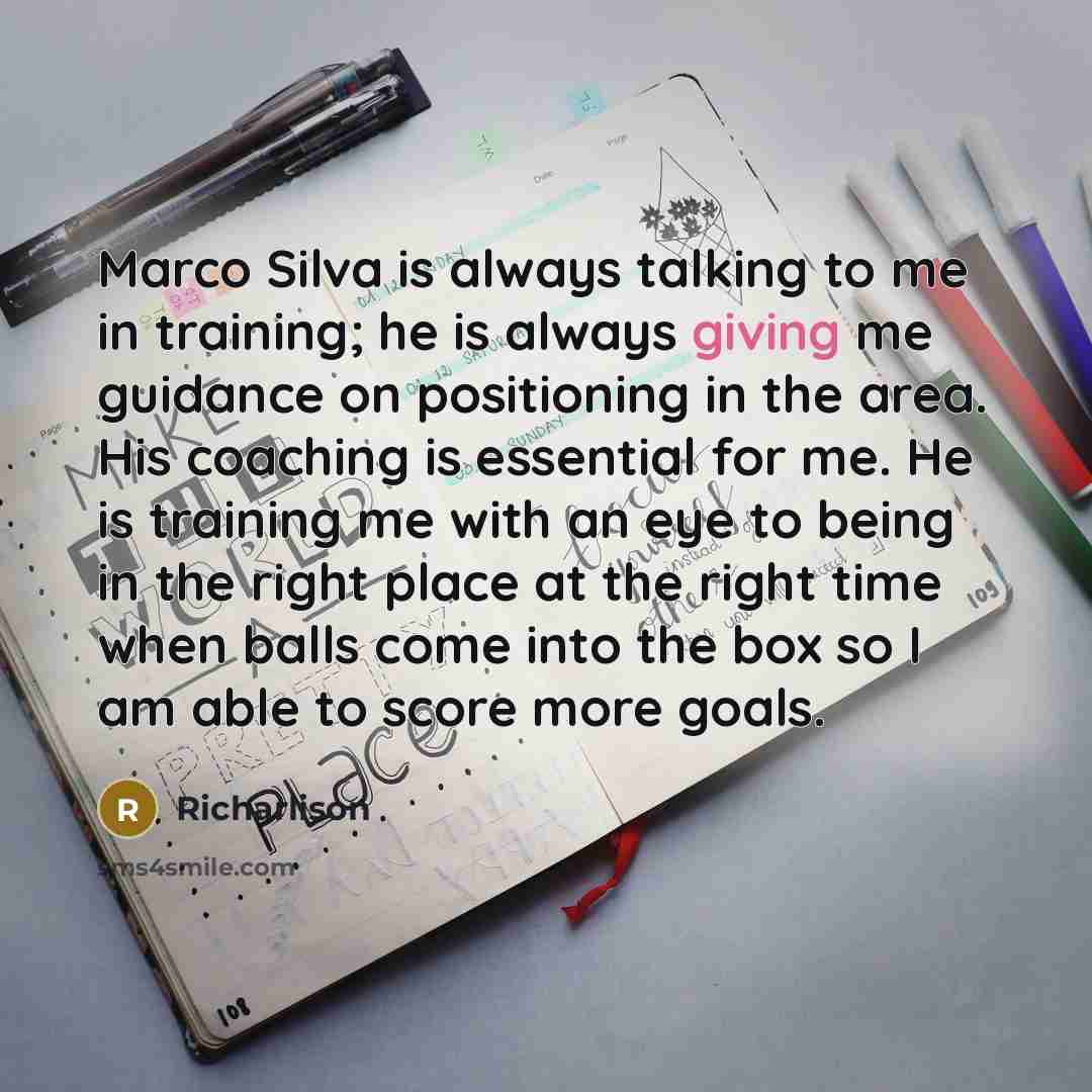 “Marco Silva is always talking to me in training; he…” quote by Richarlison